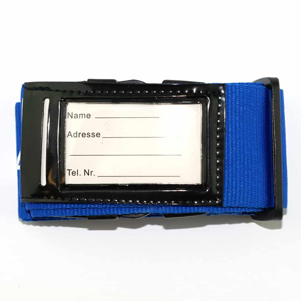 Koffergurte - bag belts - luggage belts - Kofferbänder -Namensschild - Namecard pocket - Adress Tasche - Werbeartikel