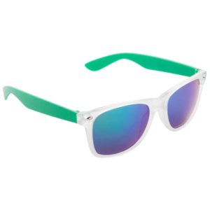 Werbe-Sonnenbrille Sun-021vb, Werbeartikel, bedruckt, farbe grün, frozen weiß, blau