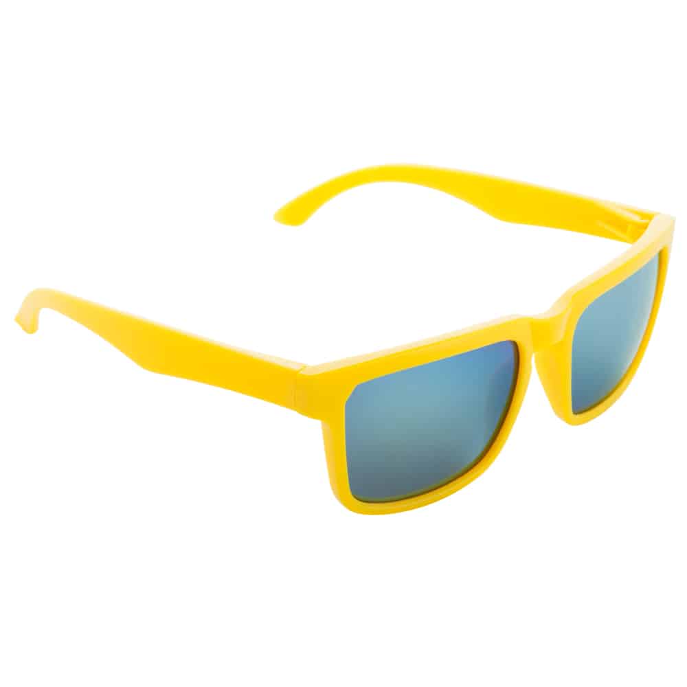 Werbe-Sonnenbrille SunCube, Werbeartikel, bedruckt, farbe gelb