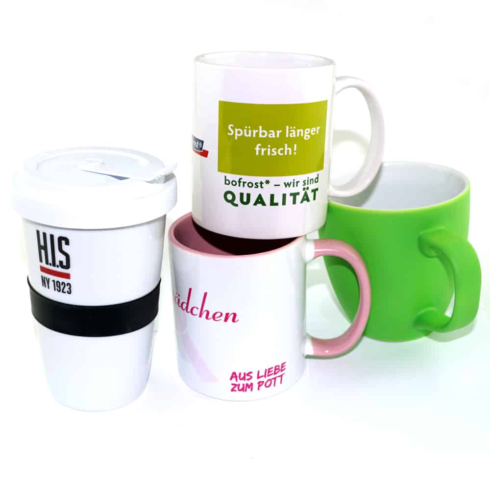 Kaffee-Tassen, Werbe-Tassen, Tassen mit Fotodruck, Transferdruck, Logo Einbrennen lassen, Werbeartikel