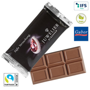 Schokolade mit Logo auf der Packung