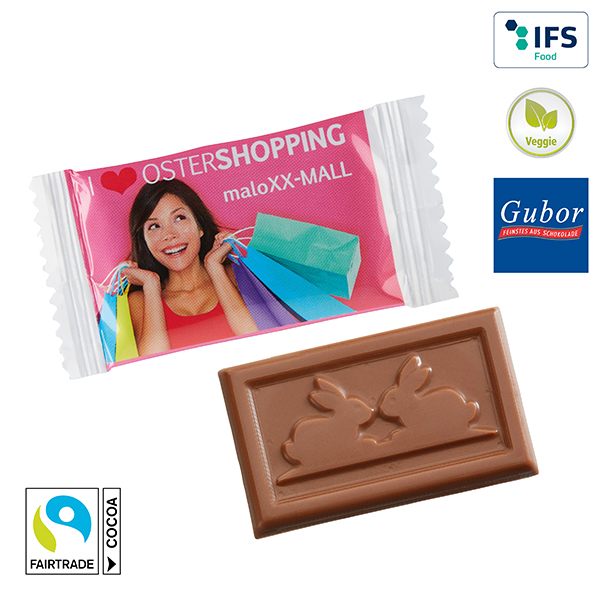 Schokolade mit Logo auf der Packung