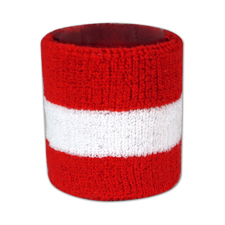 Schweissbänder 2 farbig gewebt in rot und weiß - Nonvision