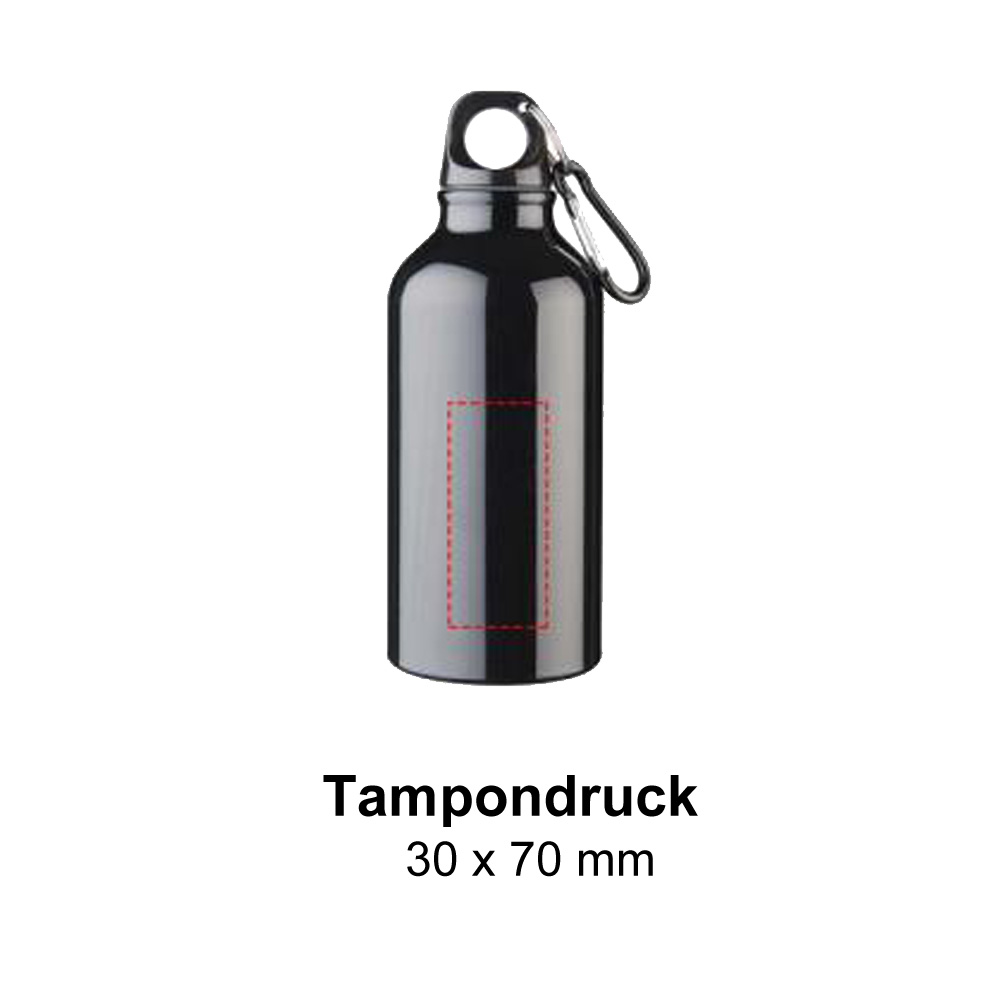 Aluminium Trinkflasche 400ml Tampondruck