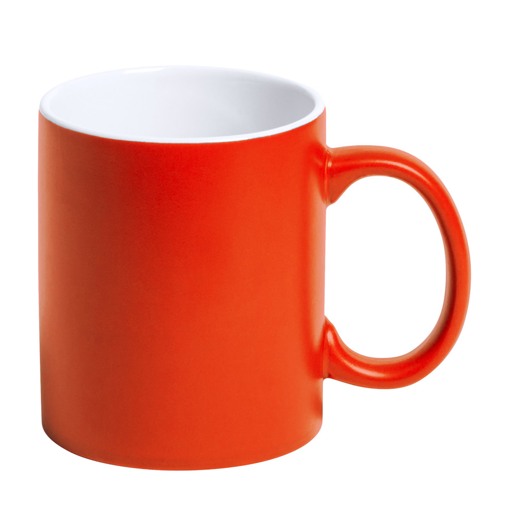 orange Tasse gravieren lassen
