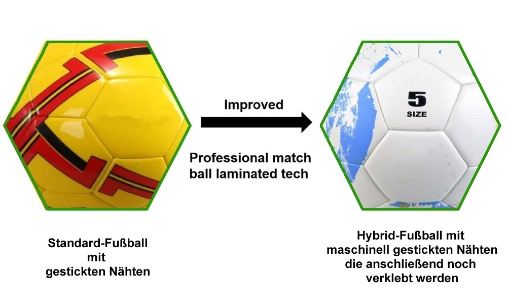 Hybrid Fußball verklebte Nähte