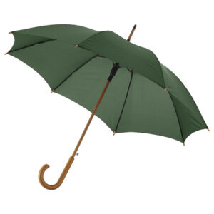 Regenschirm mit Holzgriff dunkelgrün