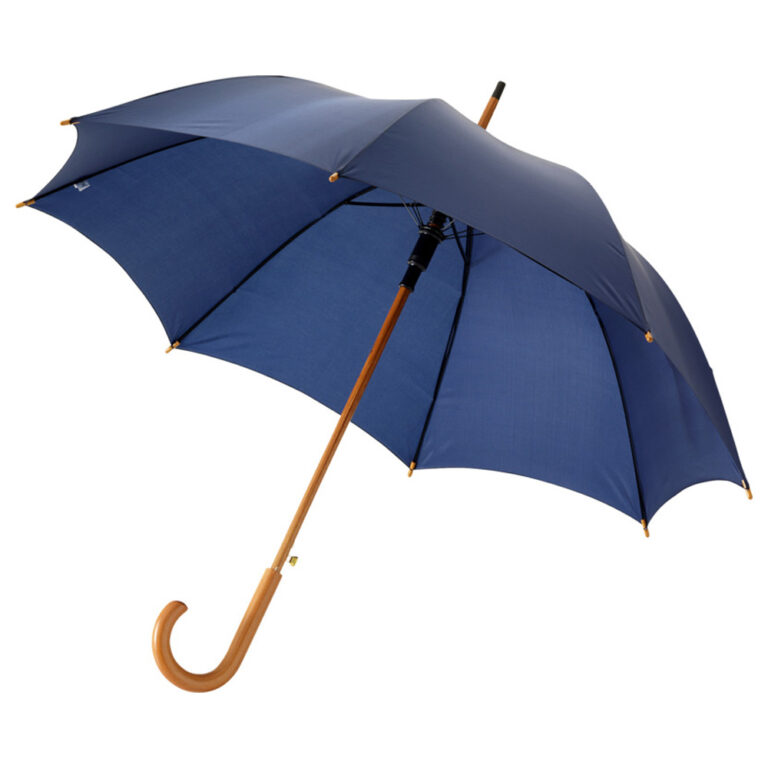 Regenschirm mit Holzgriff navy