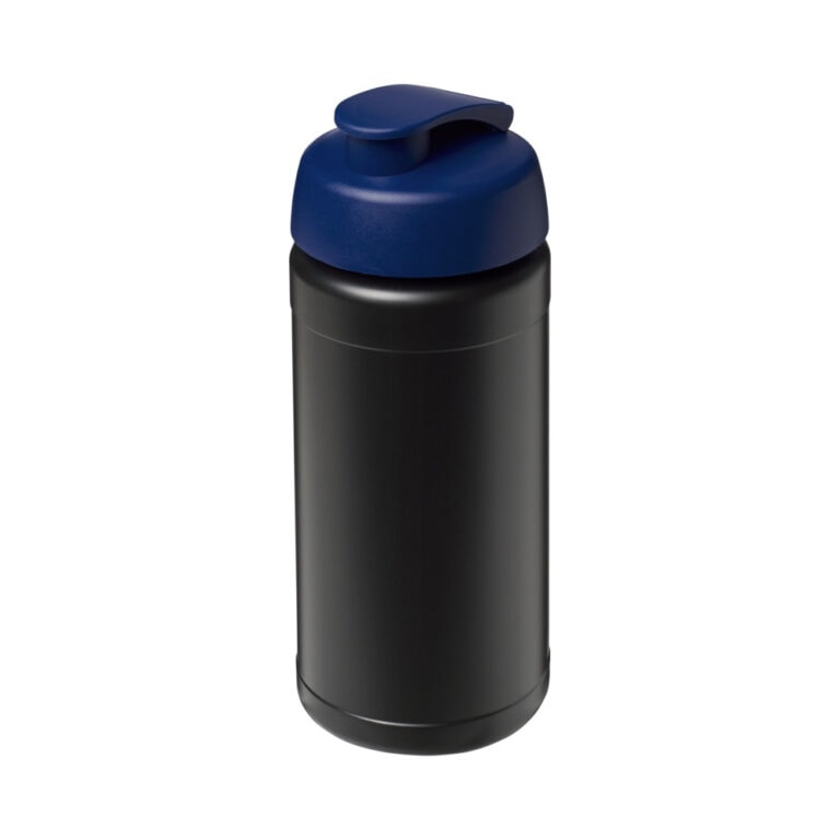 Sportflasche baseline 500 Klappdeckel schwarz-blau
