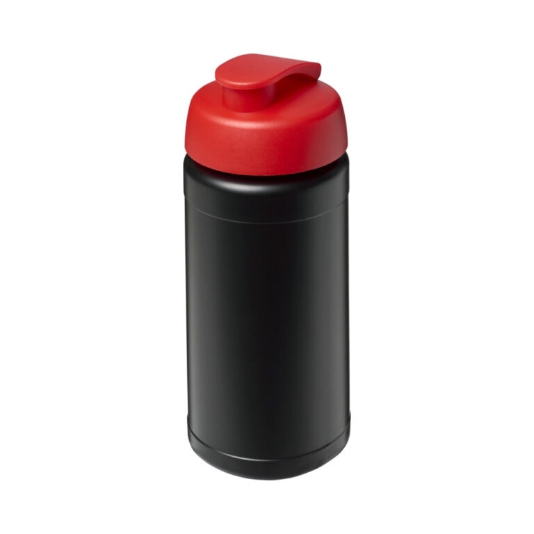 Sportflasche baseline 500 Klappdeckel schwarz-rot