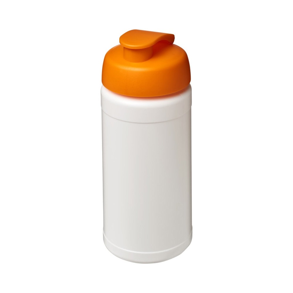 Sportflasche baseline 500 Klappdeckel weiss-orange