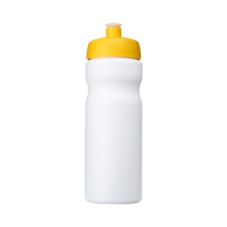 Trinkflasche Baseline 650 weiß-gelb