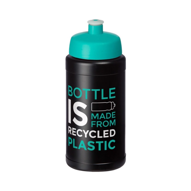 recycelte Sportflasche - aqua bedrucken