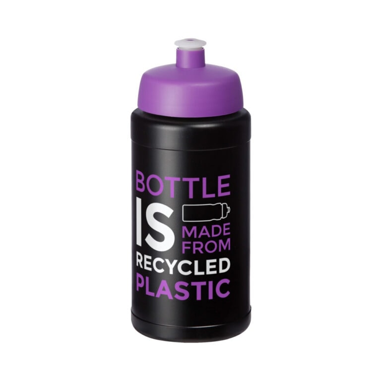 recycelte Sportflasche - lila bedrucken