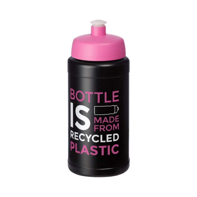 recycelte Sportflasche - pink bedrucken