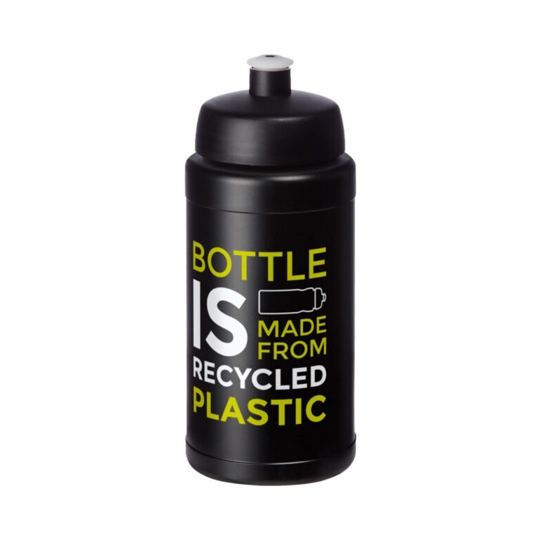 recycelte Sportflasche - schwarz bedrucken