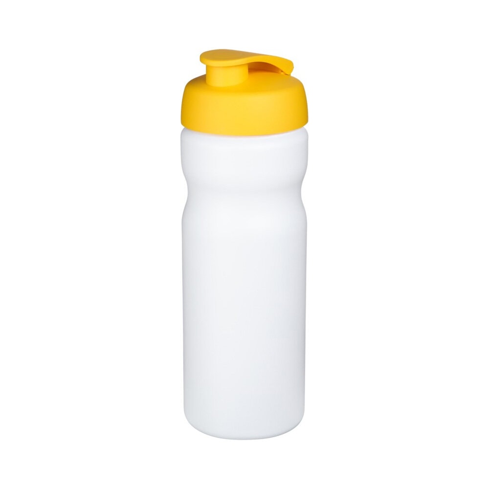 Trinkflasche Baseline 650 klappdeckel weiss-gelb