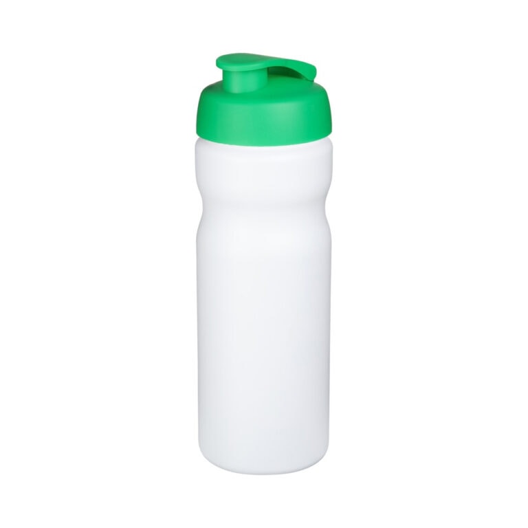 Trinkflasche Baseline 650 klappdeckel weiss-grün