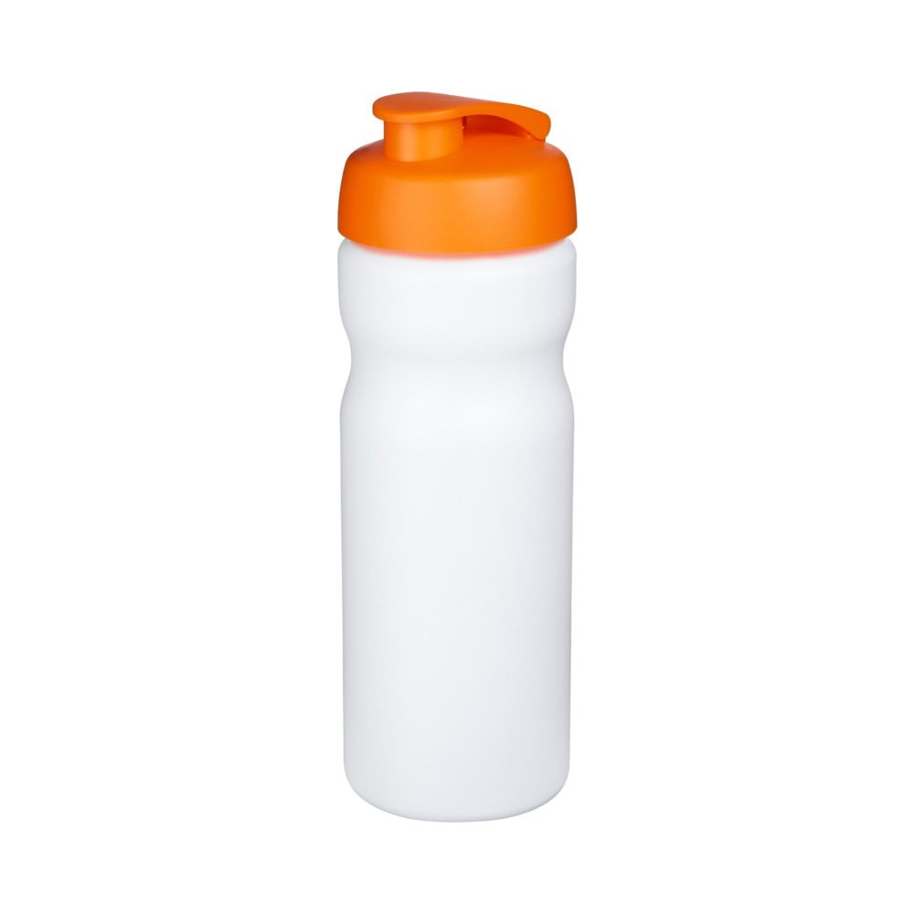 Trinkflasche Baseline 650 klappdeckel weiss-orange