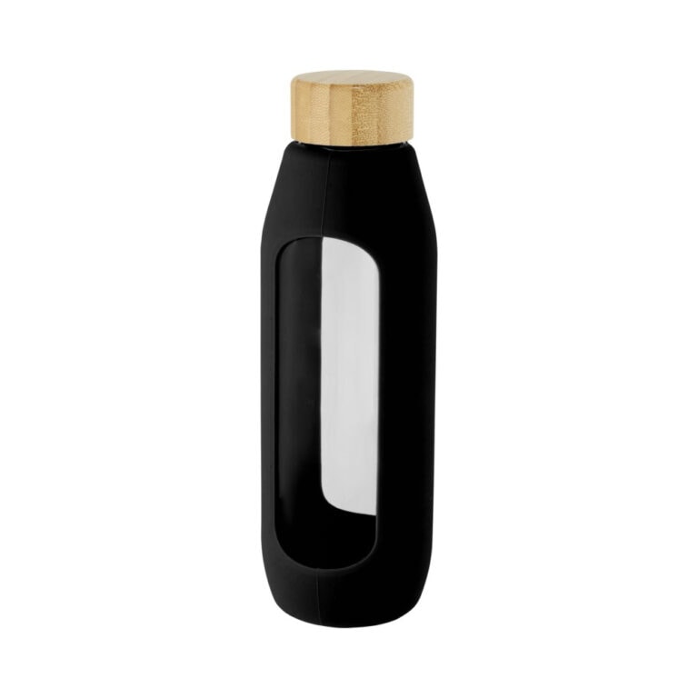 Glasflasche Tidan Silikonhülle schwarz
