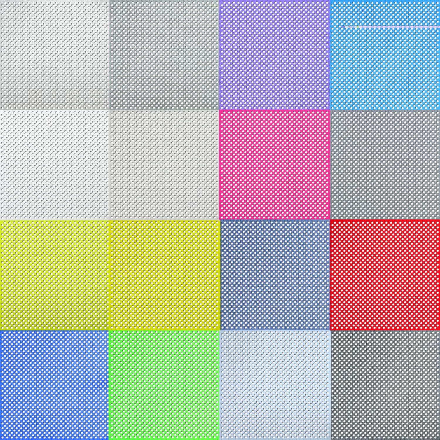 Bunte gepunktete Stoffmuster in verschiedenen Farben.